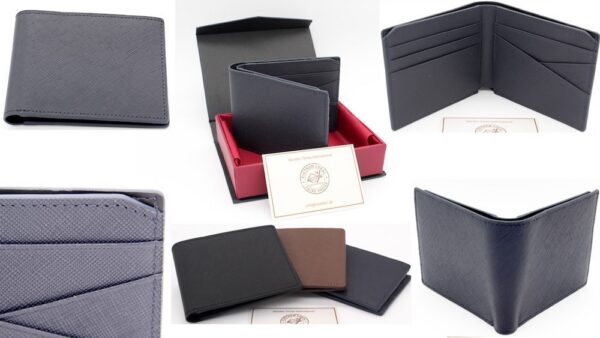 Romano Saffiano Leder Navi Blau